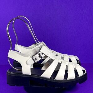 Steve Madden Girls White Dory Fisherman Sandals Shoe Size 3-New